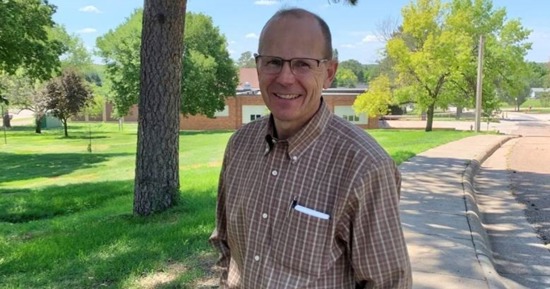 Dr. Kelly Bruns, Interim Executive Director of the Nebraska College of Technical Agriculture, on campus in Curtis, Nebraska. (Photo by A. Taylor)
